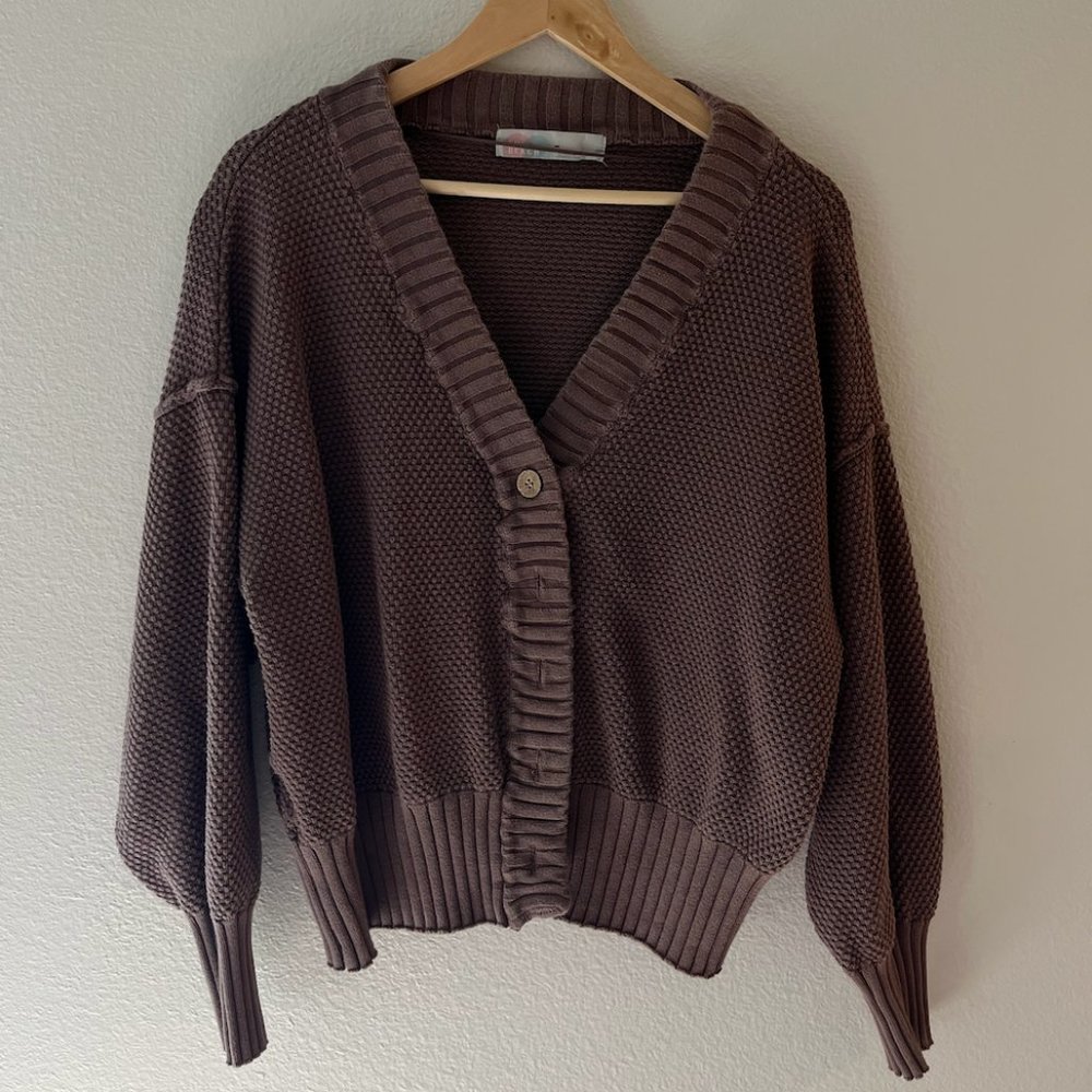 Hailee Cardi Set - Free People - Hailee Sweater Set - Gulf Cocoa - Light Brown